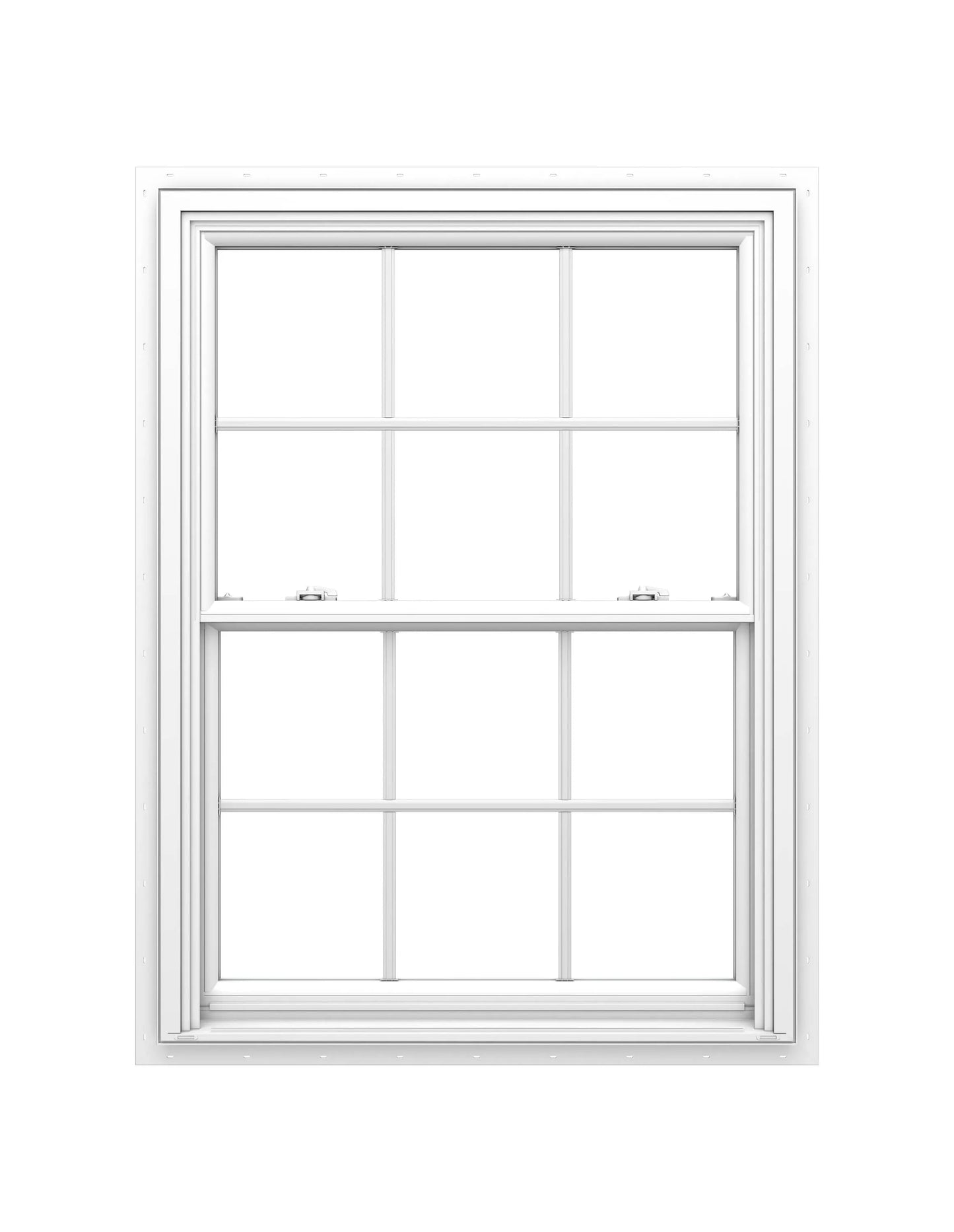 Pella 150 Series 35-1/2-in x 45-1/2-in White White Vinyl New construction Double Hung Window Low-E argon Double Pane Glass with Grids (Full Screen Included)