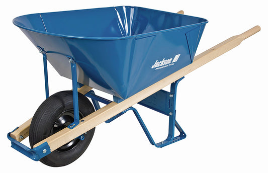 Jackson 6-cu ft 1 Wheel Steel Push Wheelbarrow Flat-Free Tire M11T22BB