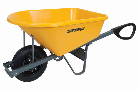 True Temper 6-cu ft 1 Wheel Poly Push Wheelbarrow Flat-Free Tire RP6TC14