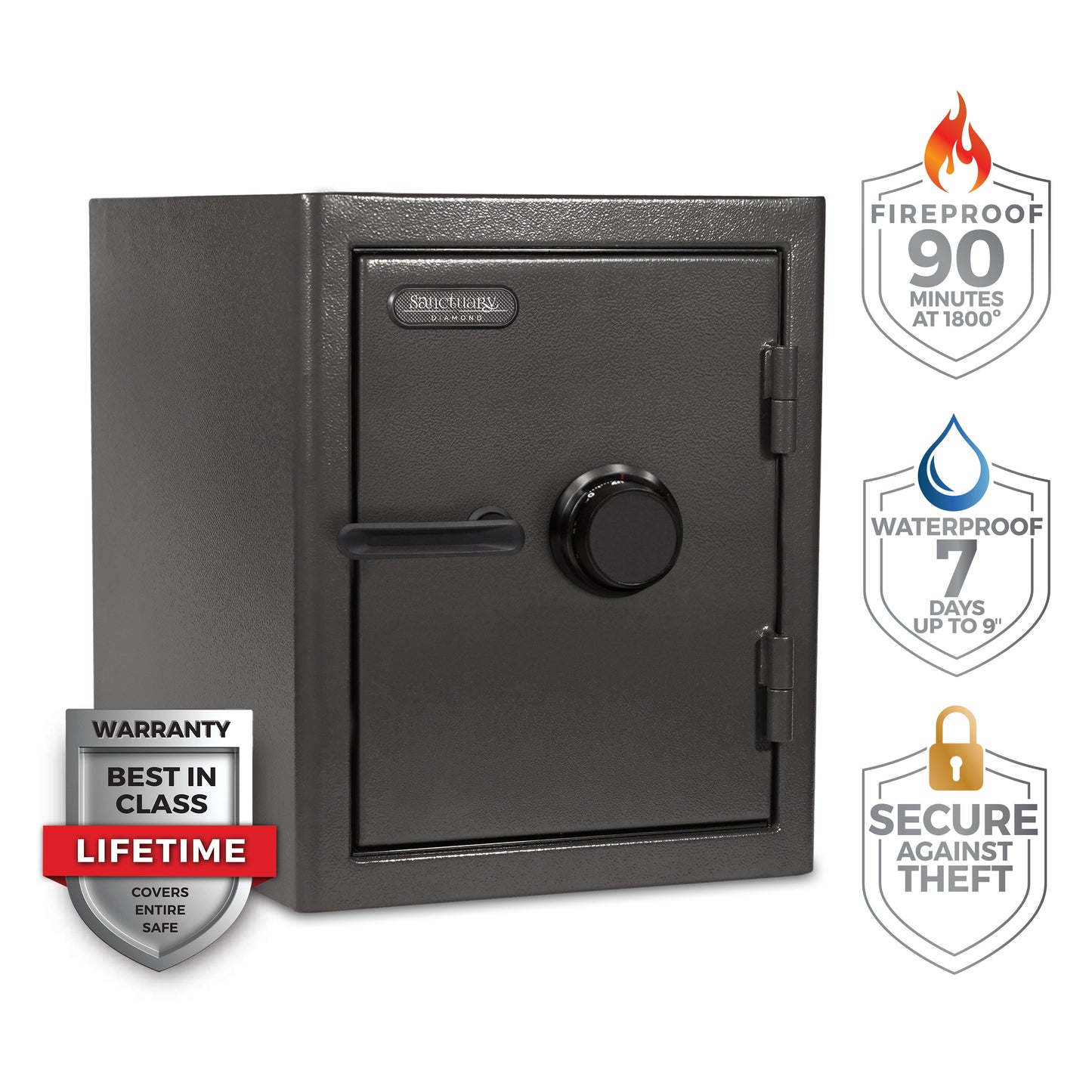 Sanctuary 2.2-cu ft Fireproof , Waterproof Home safe with Combination Lock