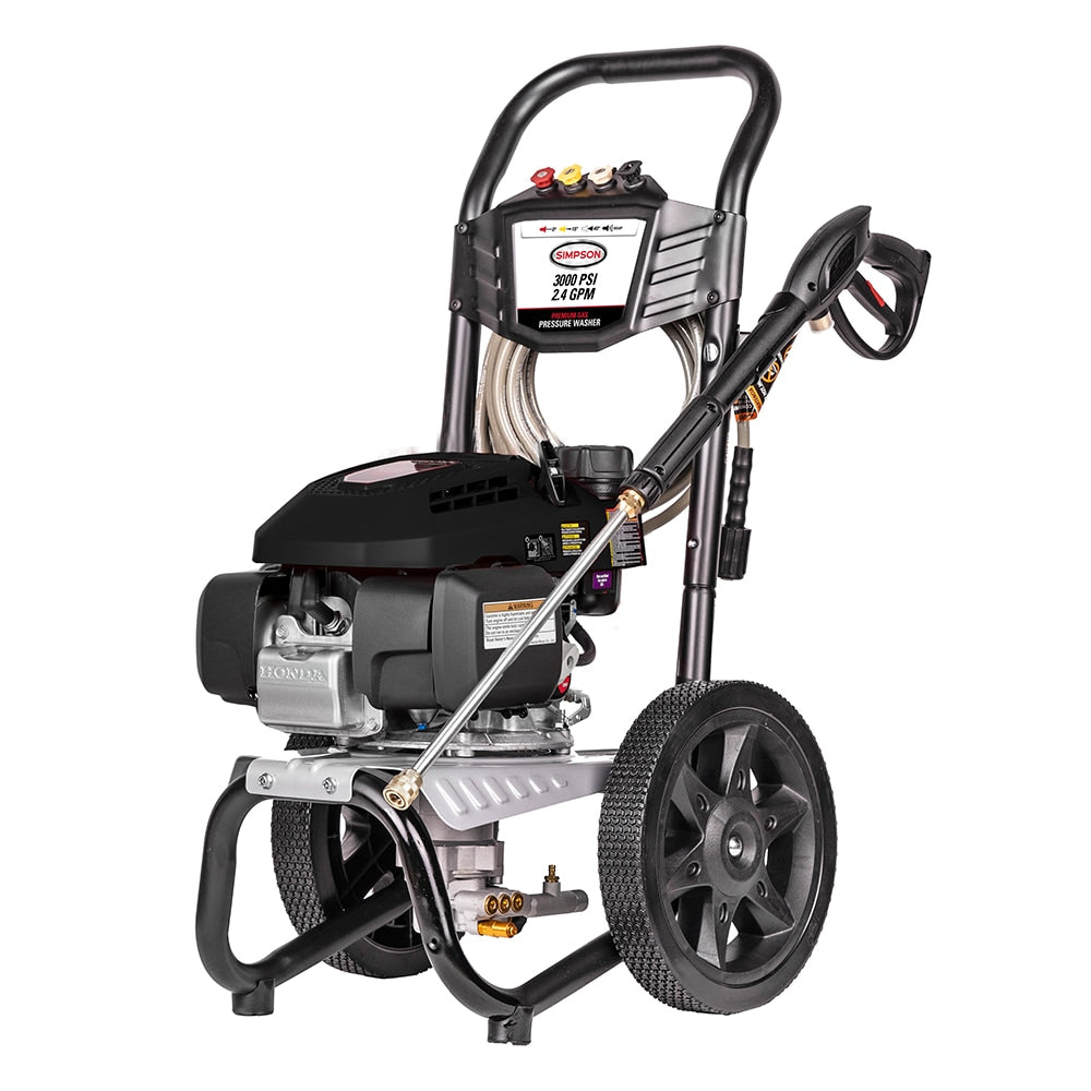 SIMPSON Megashot 3000 PSI 2.4-GPMs Cold Water Gas Pressure Washer with 4 Spray Tips and Surface Cleaner MS61228S