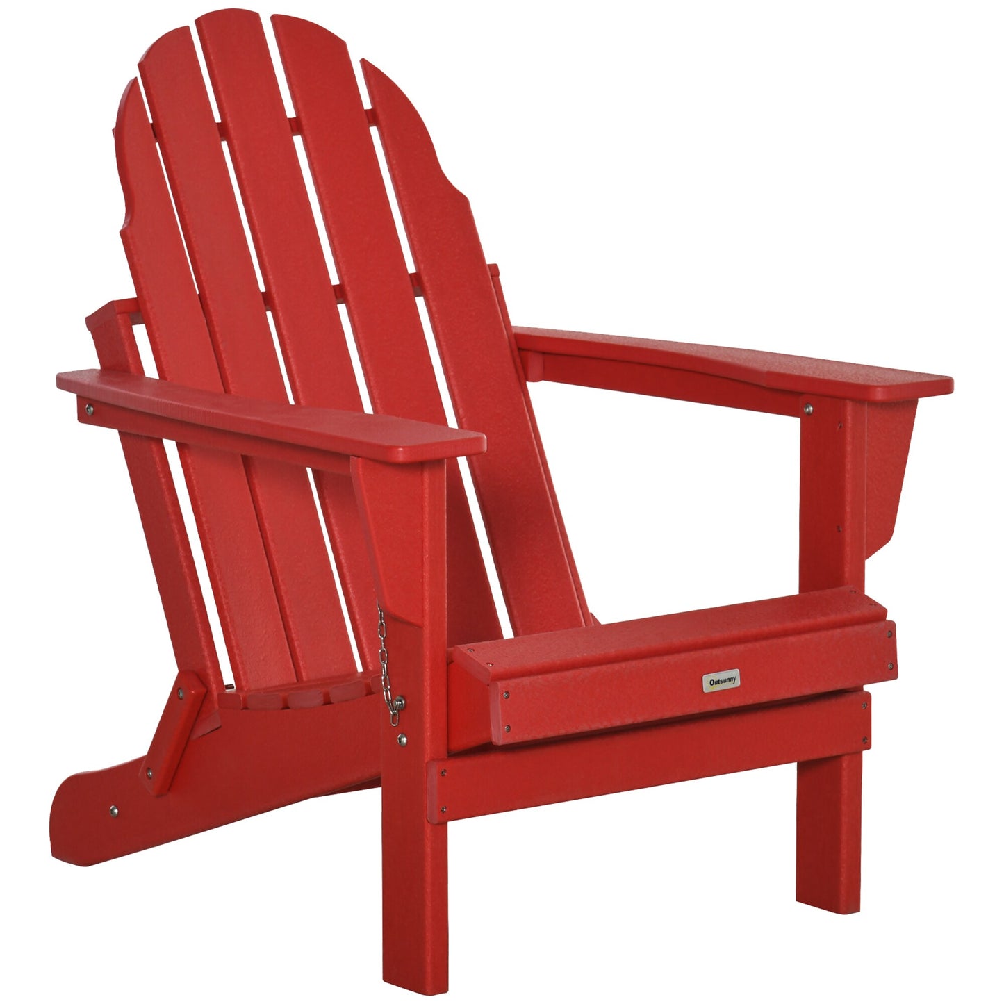 CESICIA PatioÂ Chairs Red Polyethylene Frame Stationary Adirondack Chair with Solid Seat