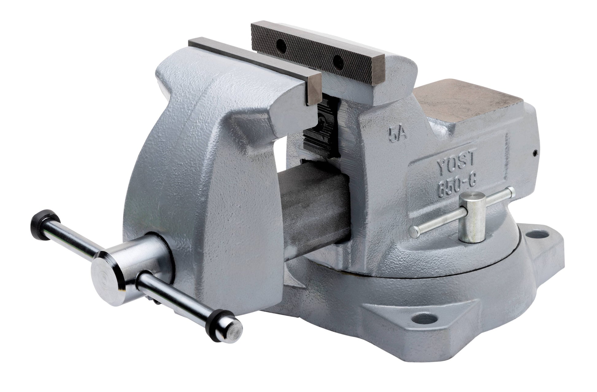 Yost Mechanics Style Bench Vise, 5-in Jaw Width, 5-1/4-in Jaw Opening, 2-1/2-in Pipe Capacity, 3-3/4-in Throat Depth 650-C