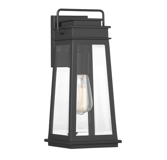 Savoy House Boone 1 -Light 15.25-in H Matte Black Hardwired Outdoor Wall Light