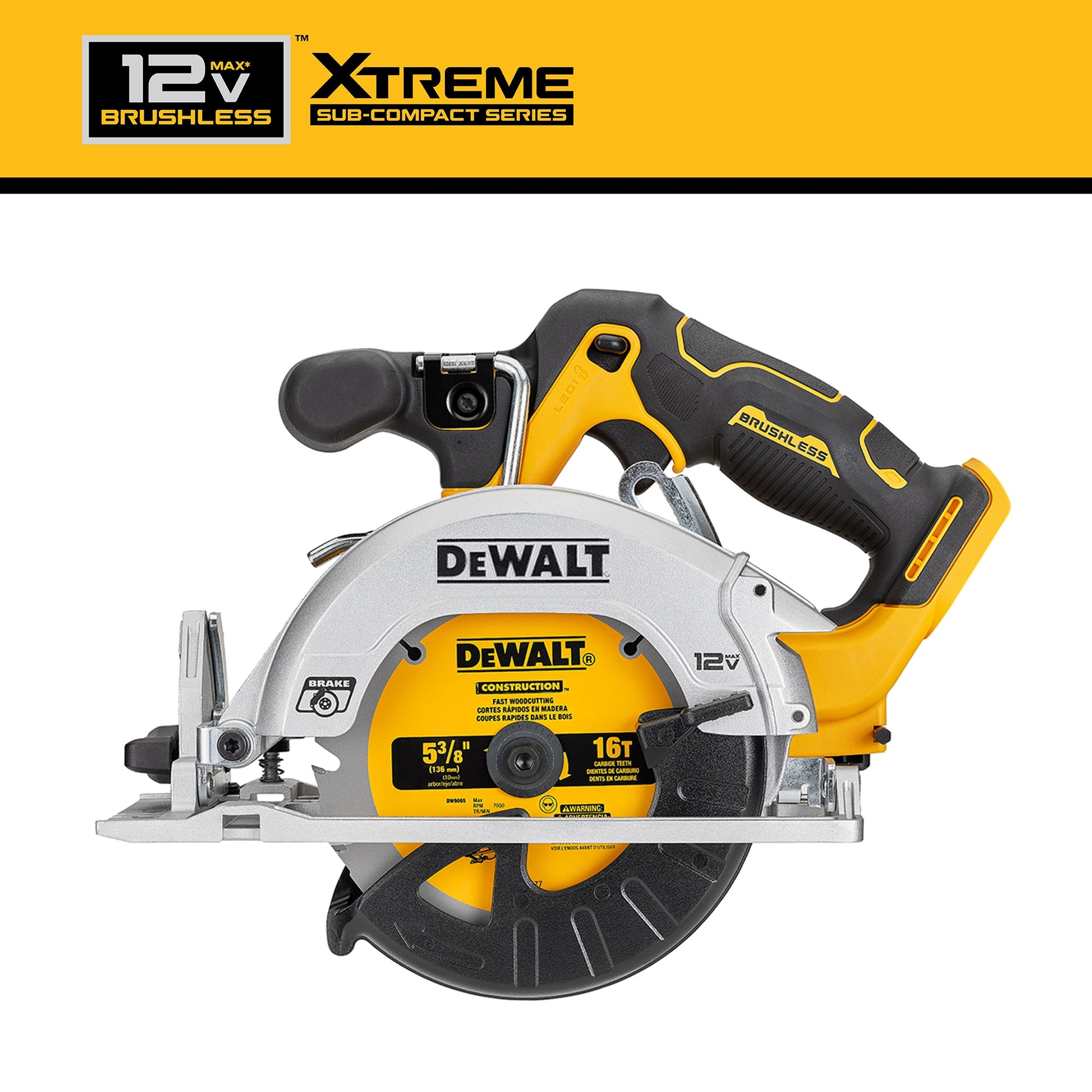 DEWALT XTREME 12-volt Max 5-3/8-in Brushless Cordless Circular Saw (Bare Tool) DCS512B