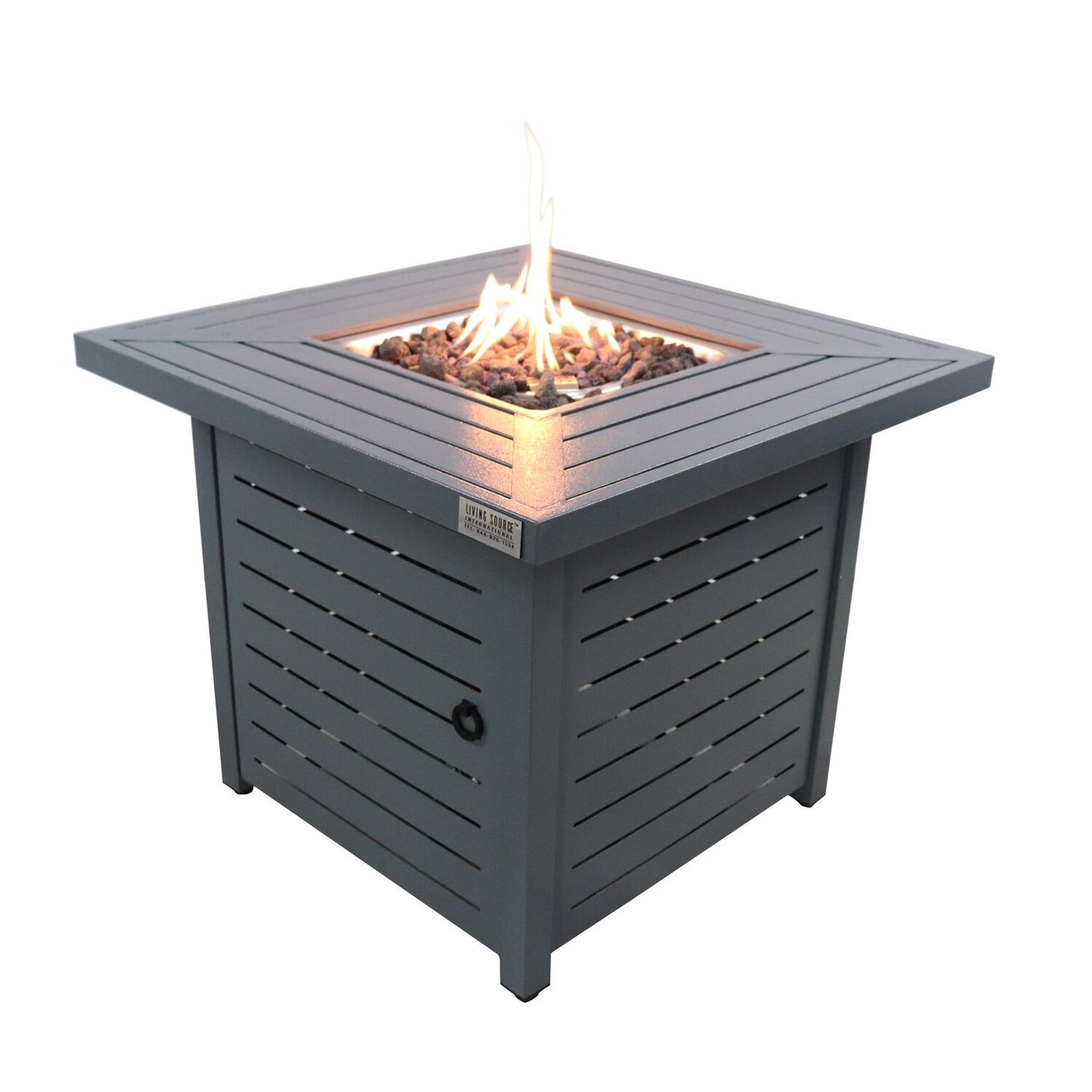 CESICIA 40000 -BTU Gray+Black Stainless steel Natural gas Outdoor Fireplace