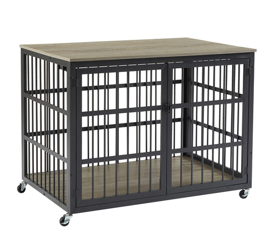 LIVIZA Medium (26 - 40 lbs.) Composite Dog Crate Indoor ( 3.61-Feet L x 2.49-Feet W x 2.79-Feet H )