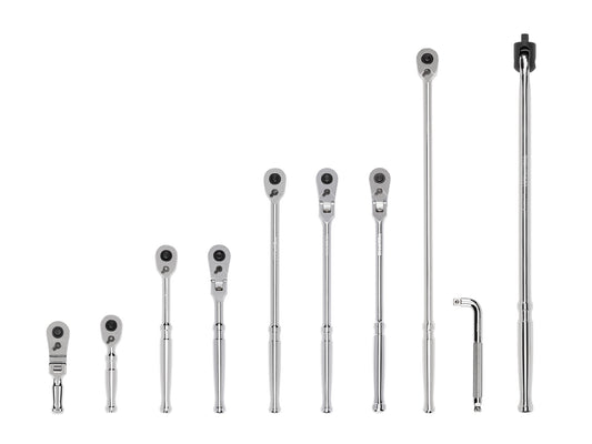 TEKTON 3/8 Inch Drive Quick-Release Ratchet, L-Handle, and Breaker Bar Set (10-Piece) SDR99101