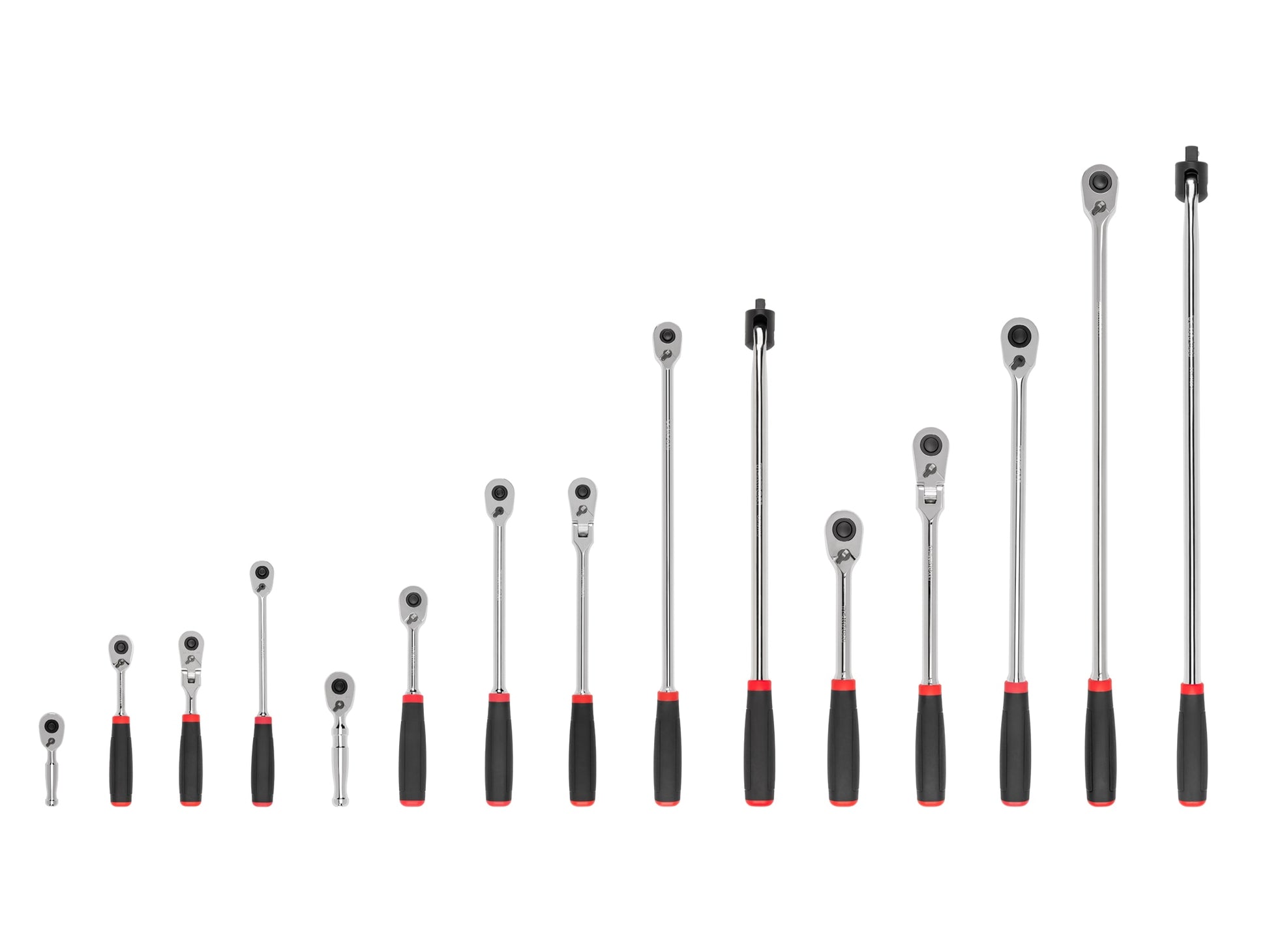 TEKTON 15-Piece 90-Tooth 1/2-in, 3/8-in, 1/4-in Drive Comfort Grip Handle Flexible Head Ratchet Set SDR99904