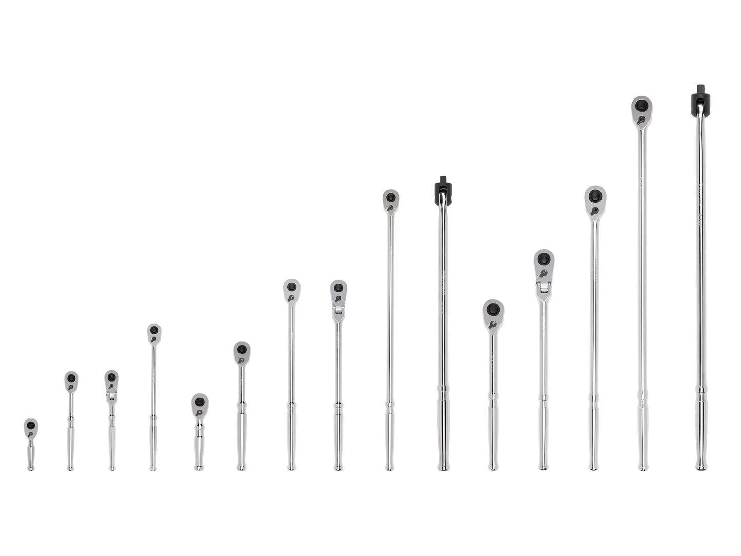 TEKTON 15-Piece 90-Tooth 1/2-in, 3/8-in, 1/4-in Drive Full Polish Handle Flexible Head Ratchet Set SDR99902