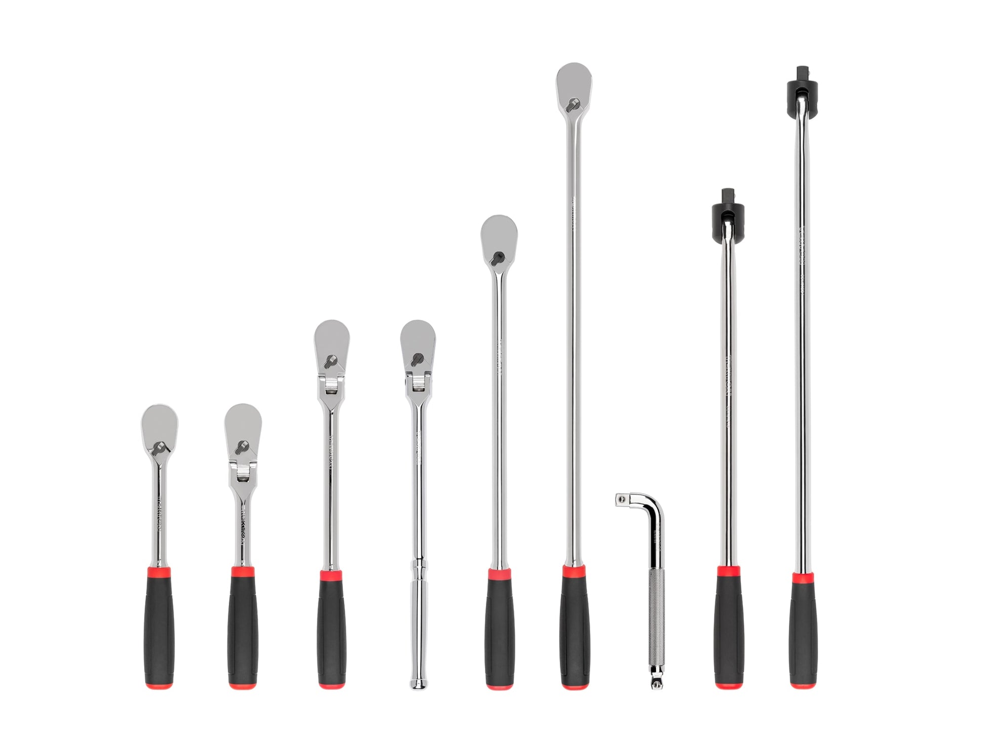 TEKTON 1/2 Inch Drive Comfort Grip Ratchet, L-Handle, and Breaker Bar Set (9-Piece) SDR99204