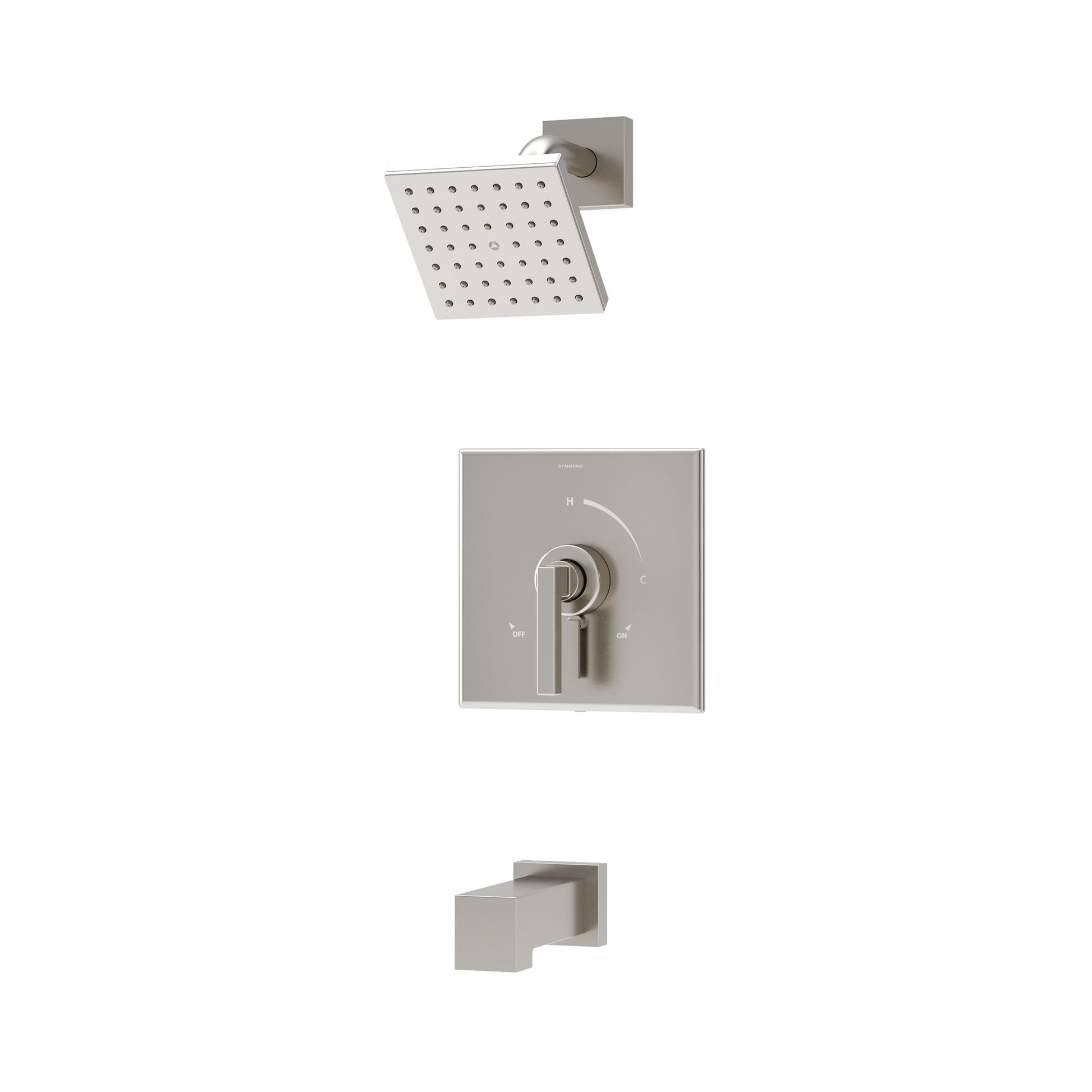Symmons Duro Satin Nickel 1-handle Single function 4.92-in Square Bathtub and shower Faucet