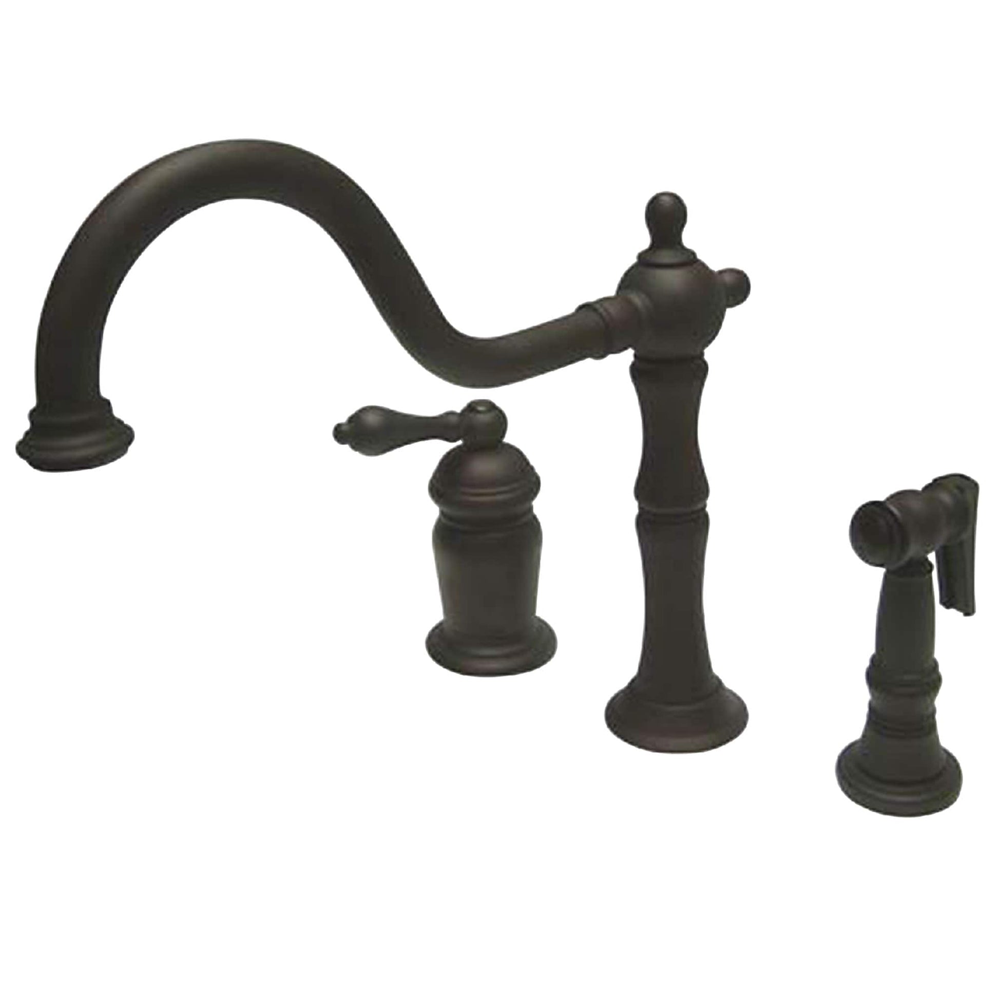 Elements of Design Oil-rubbed bronze Single Handle Deck-mount Kitchen Faucet ( Side Sprayer Included )