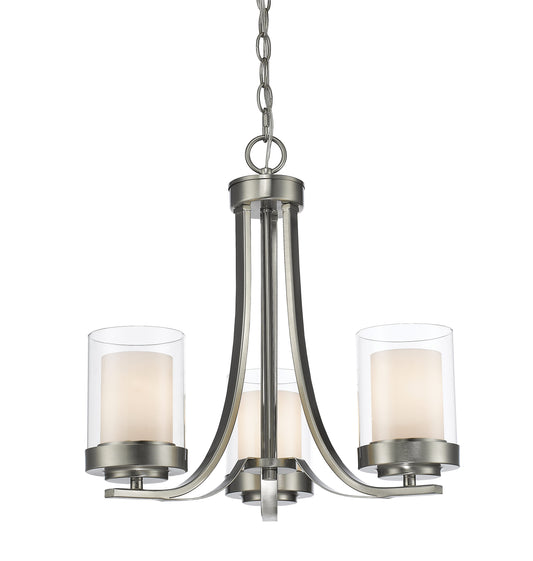 Z-Lite Willow 3 -Light Brushed Nickel Modern/contemporary For Use in Dining Rooms, Foyers, Kitchens, Living Rooms Chandelier