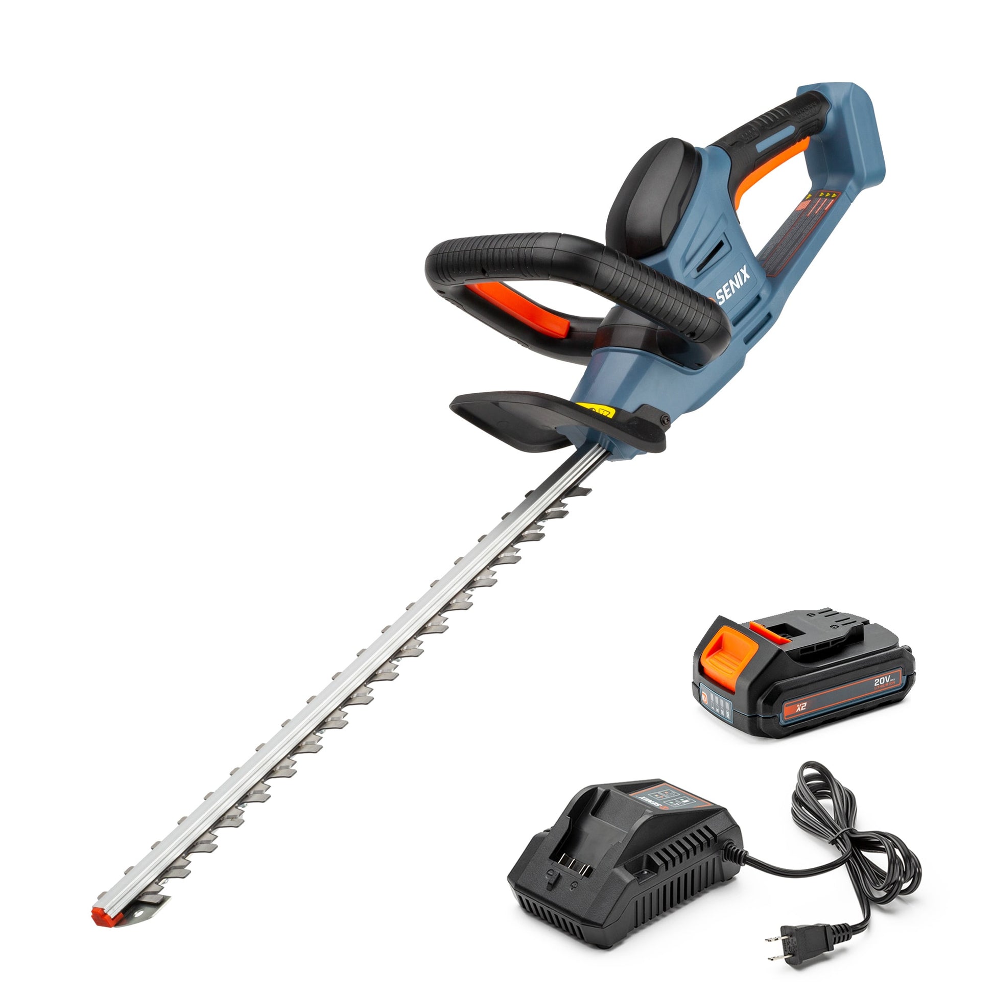 SENIX 20-volt Max 18-in Battery Hedge Trimmer 2 Ah (Battery and Charger Included) HTX2-M