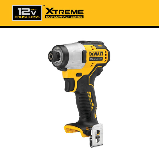 DEWALT XTREME 12-volt Max 1/4-in Brushless Cordless Impact Driver DCF801B