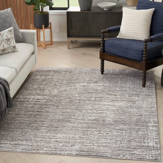 Nourison Home Eco-Friendly 6 x 9 (ft) Loomed Ivory Grey Rectangular Indoor Abstract Area rug