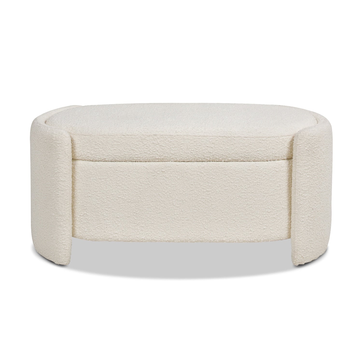 Jennifer Taylor Home Midcentury Ivory White Accent Bench with Storage 43 x 21 x 18.5