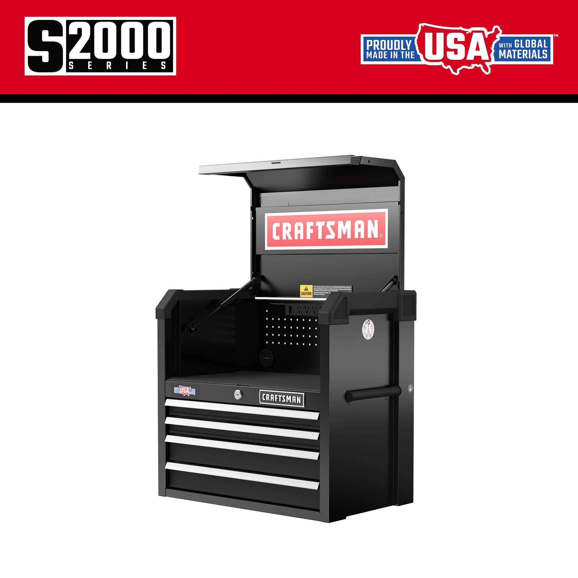 CRAFTSMAN 2000 Series 26-in W x 24.7-in H 4-Drawer Steel Tool Chest (Black) CMST98267BK