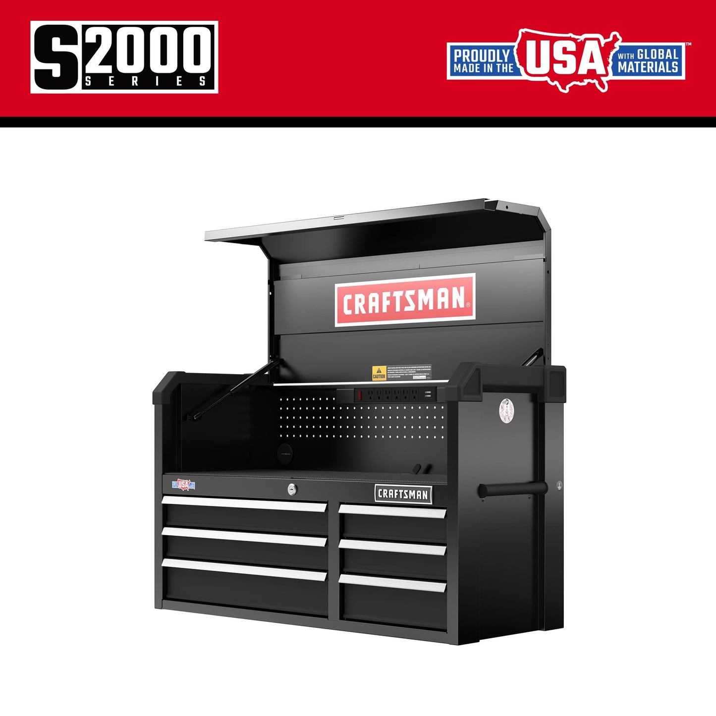 CRAFTSMAN 2000 Series 40.5-in W x 24.7-in H 6-Drawer Steel Tool Chest (Black) CMST98269BK