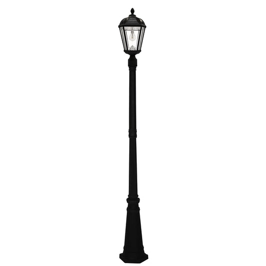 Gama Sonic Royal Bulb 87-in H Black Solar LED Post light