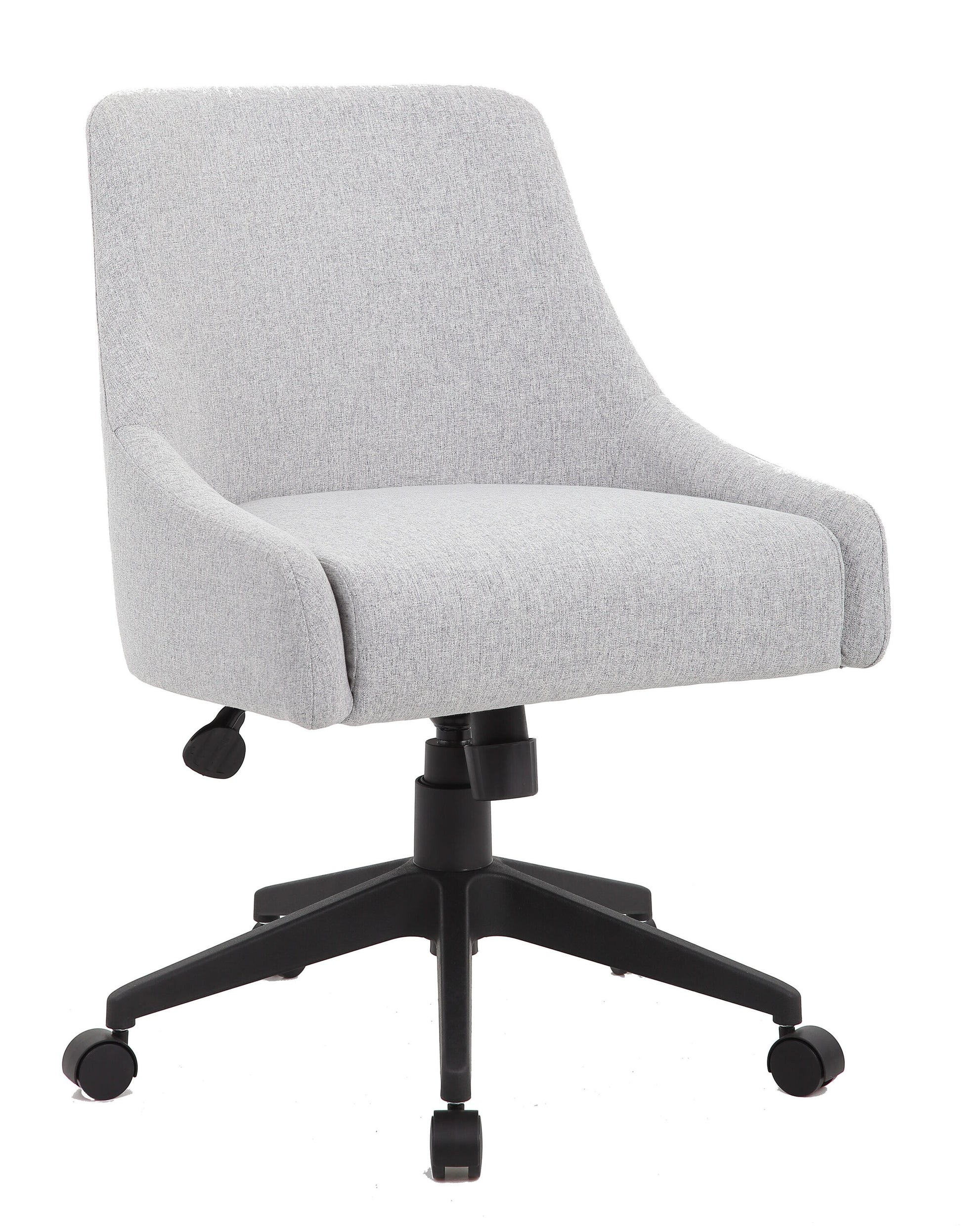 Boss Office Products Grey Contemporary Ergonomic Adjustable Height Swivel Upholstered Task Chair
