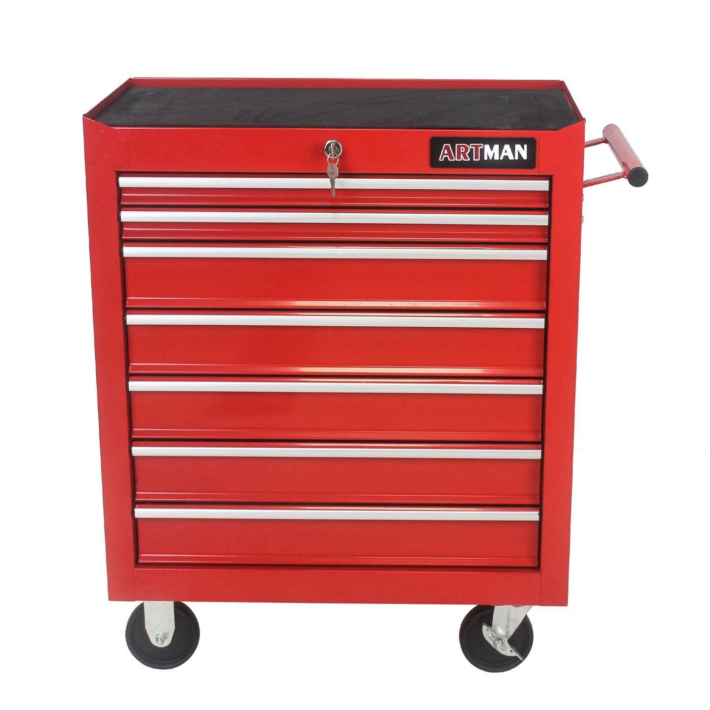 Siavonce Bottom Tool Cabinets 13-in W x 24-in D 30-in H 7-Drawer Steel Rolling Tool Cabinet (Red) ZX-107330