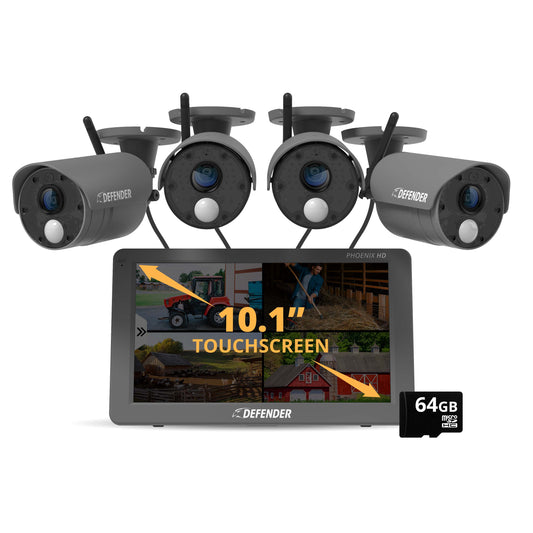 Defender PhoenixHD Indoor/Outdoor 4-Channel 4-Camera 1080P Plug Bullet Sd (Included) Security Camera System DPHD4C-64