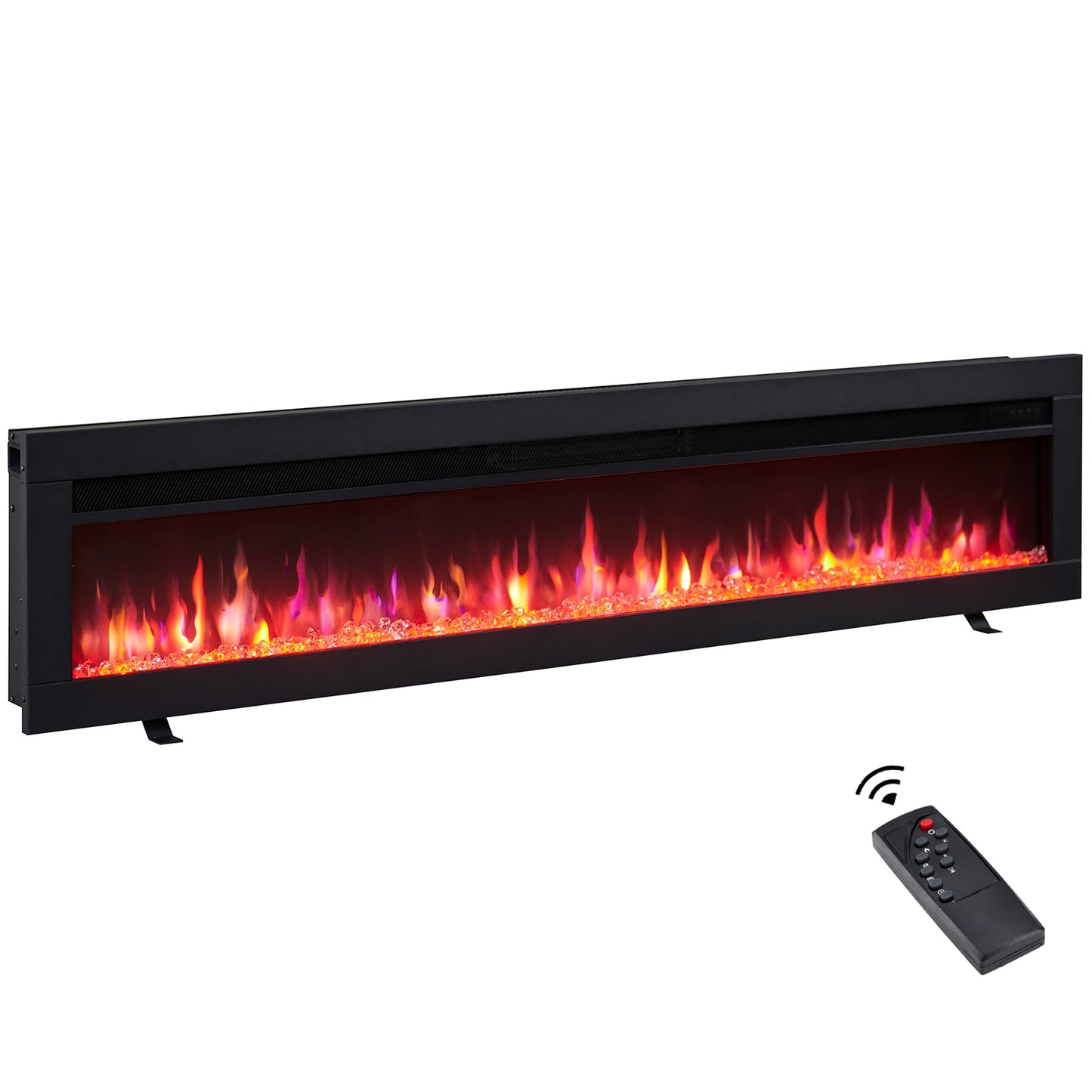 EdenDirect 60.05-in W Black Fan-forced Electric Fireplace NLCD041936