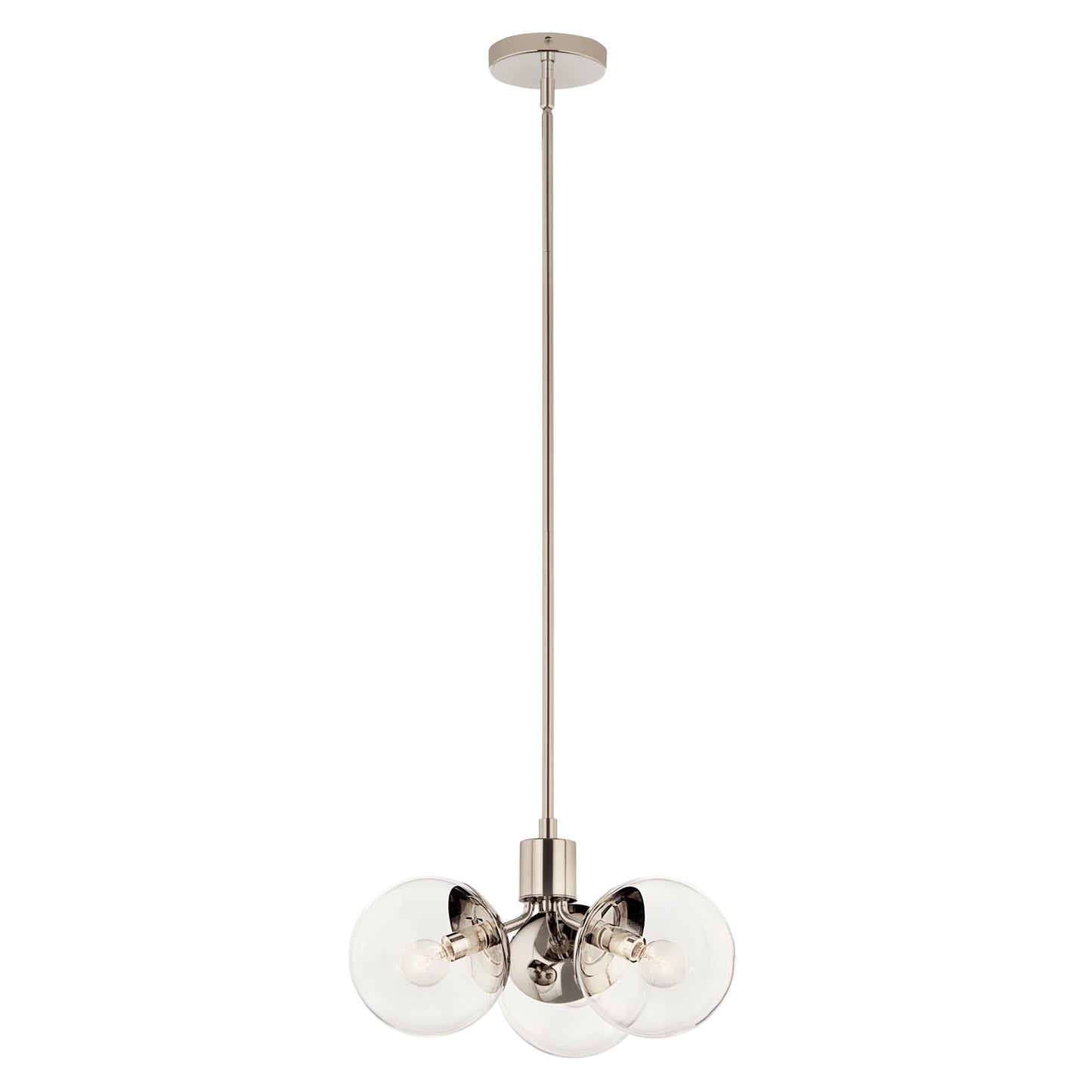 Kichler Silvarious 3 -Light Polished Nickel Modern/contemporary For Use in Bedrooms, Dining Rooms, Foyers, Kitchens, Living Rooms Chandelier