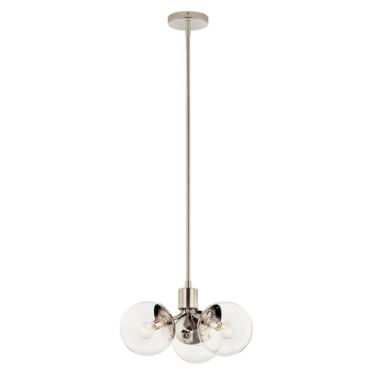 Kichler Silvarious 3 -Light Polished Nickel Modern/contemporary For Use in Bedrooms, Dining Rooms, Foyers, Kitchens, Living Rooms Chandelier