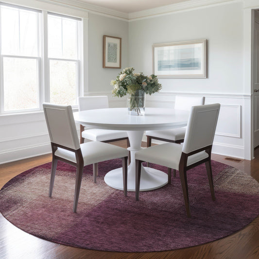 Addison Rugs Chantille ACN742PM 8 x 8 (ft) Plum Round Indoor/Outdoor Geometric Machine washable Area rug