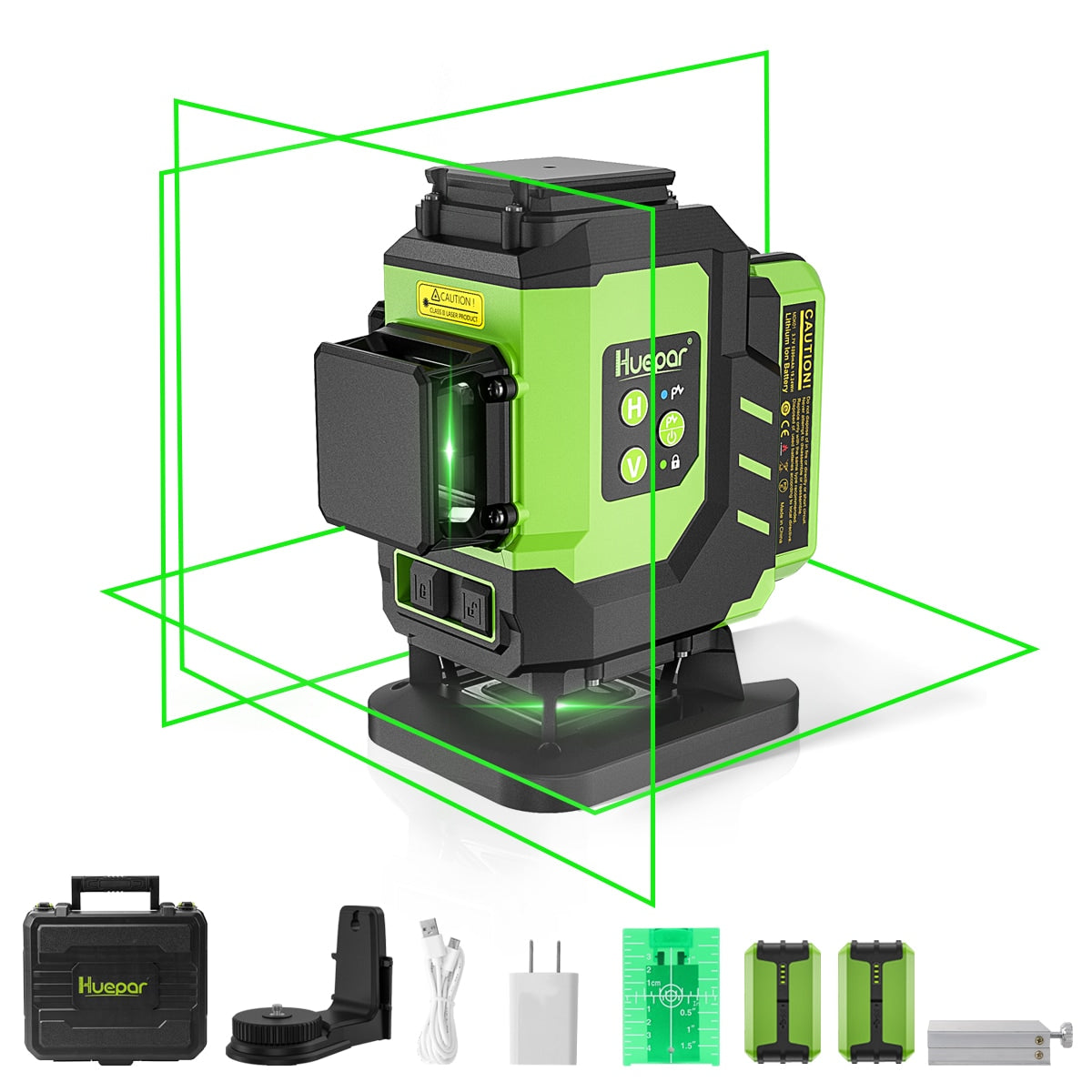 Huepar 197-ft Green Self-Leveling Cross-line Laser Level LS03DG