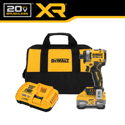 DEWALT XR 20-volt Max 1/4-in Brushless Cordless Impact Driver (1-Battery Included, Charger Included and Soft Bag included) DCF860WW1