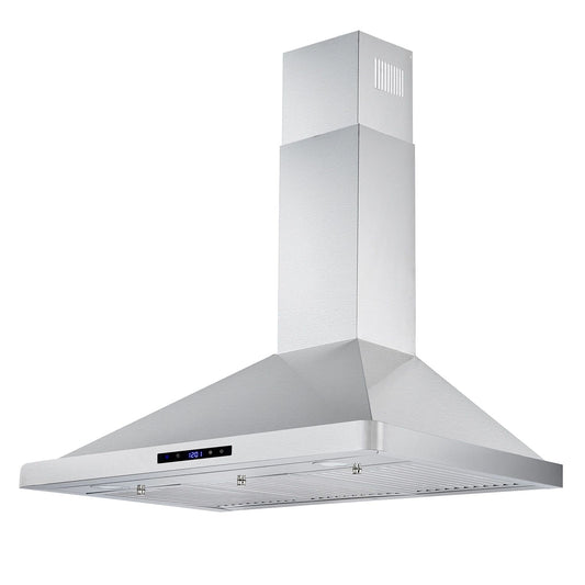 Kahomvis 36 inch Ducted 700-CFM Silver Wall-Mounted Range Hood