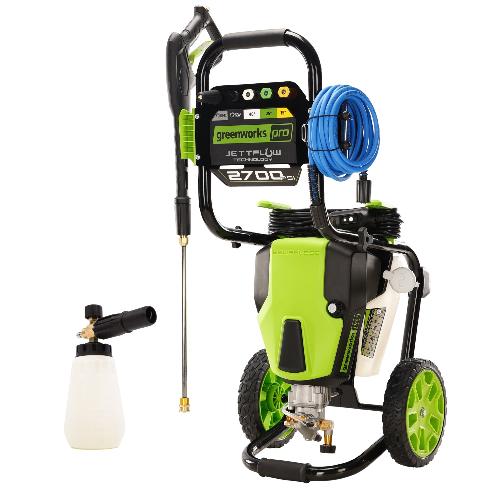 Greenworks 2700 PSI 2.3-GPMs Cold Water Electric Pressure Washer with 5 Spray Tips GPW2700FC