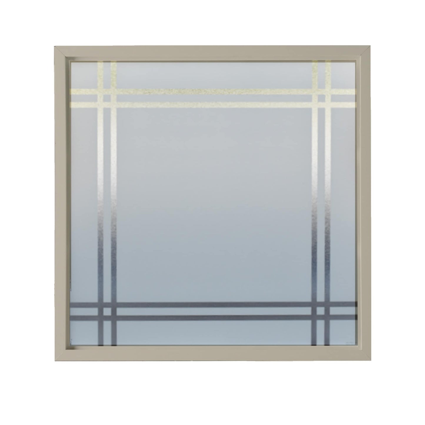 Hy-Lite Prairie Decorative Glass 35-1/2-in x 35-1/2-in Driftwood Square Accent Window with Grids