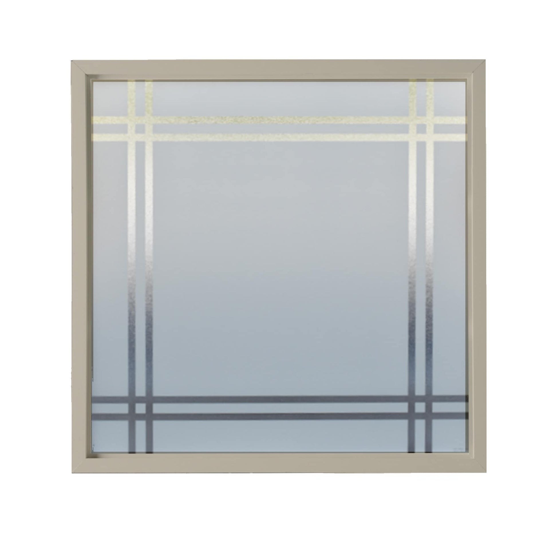 Hy-Lite Prairie Decorative Glass 35-1/2-in x 35-1/2-in Driftwood Square Accent Window with Grids