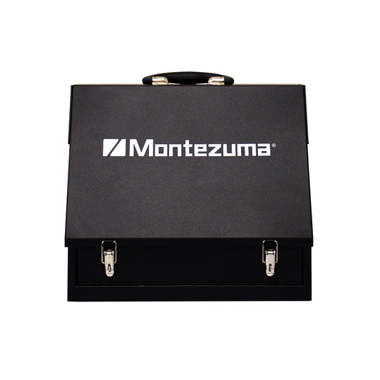 Montezuma Triangle 15.35-in W x 13.19-in H x 10.04-in D Black Steel Tool Box SB150B-2