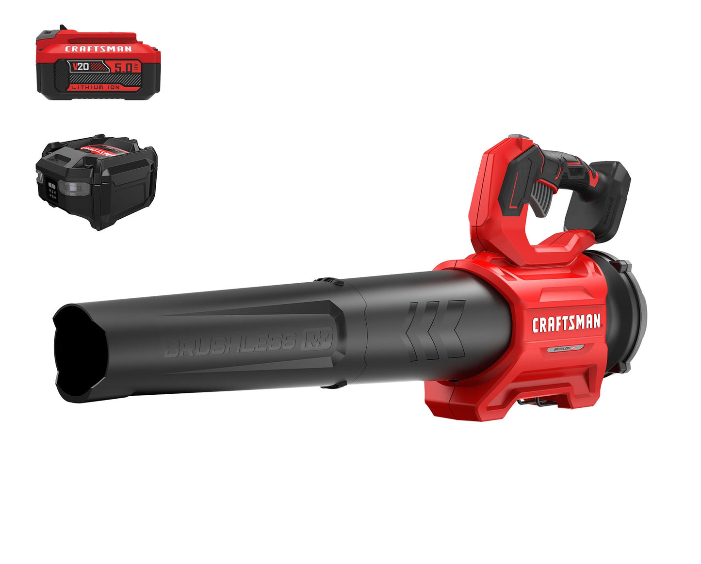 CRAFTSMAN V20 Brushless RP 20-volt Max 410-CFM 110-MPH Battery Handheld Leaf Blower 5 Ah (Battery and Charger Included) CMCBL730P1