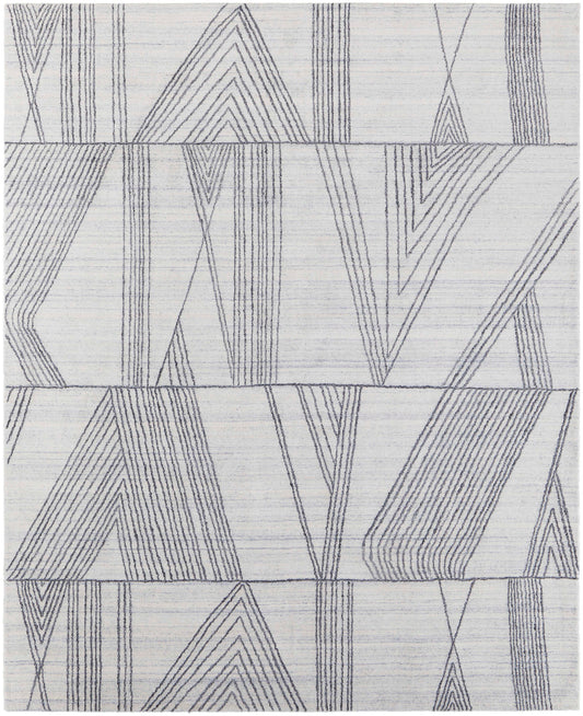 Room Envy 5 x 8 (ft) Loomed Ivory/Black Rectangular Indoor Abstract Area rug