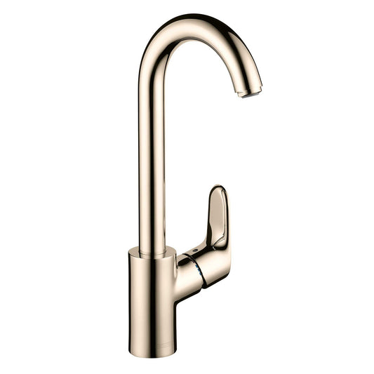 Hansgrohe Polished Nickel Single Handle Deck-mount Handle Residential High-arc Kitchen Faucet with Sprayer