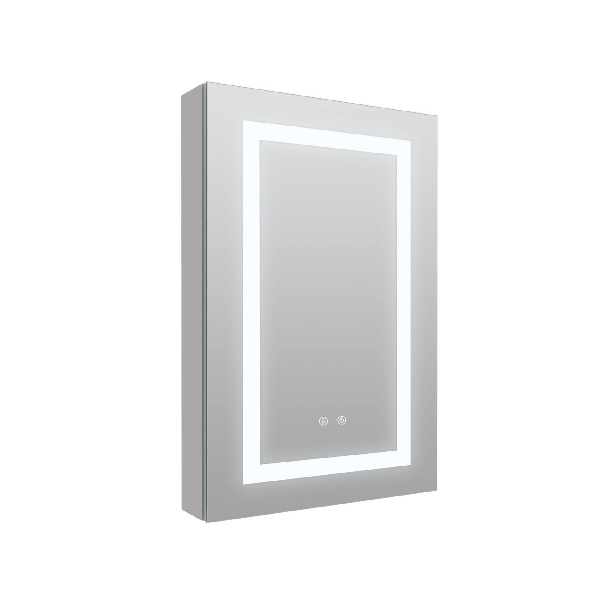 WELLFOR 20-Inches x 30-Inches x 4.6-Inches Silver Soft Close Bathroom Wall Cabinet