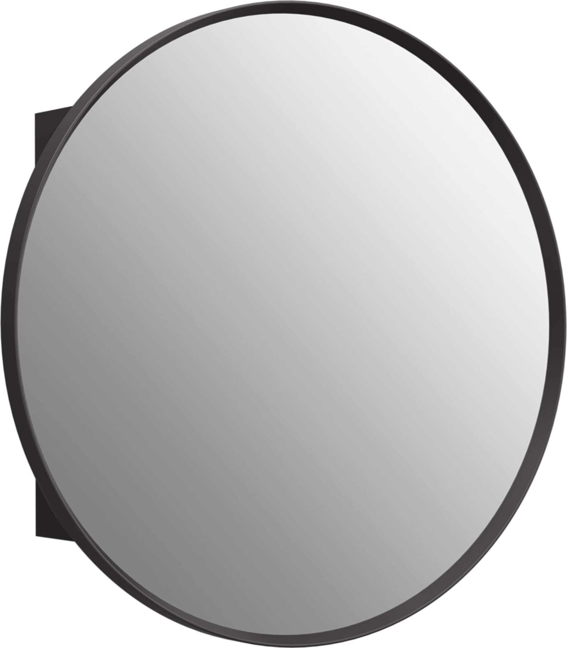 KOHLER Verdera 23.625-in x 23.625-in Surface/Recessed Mount Matte Black Mirrored Round Medicine Cabinet