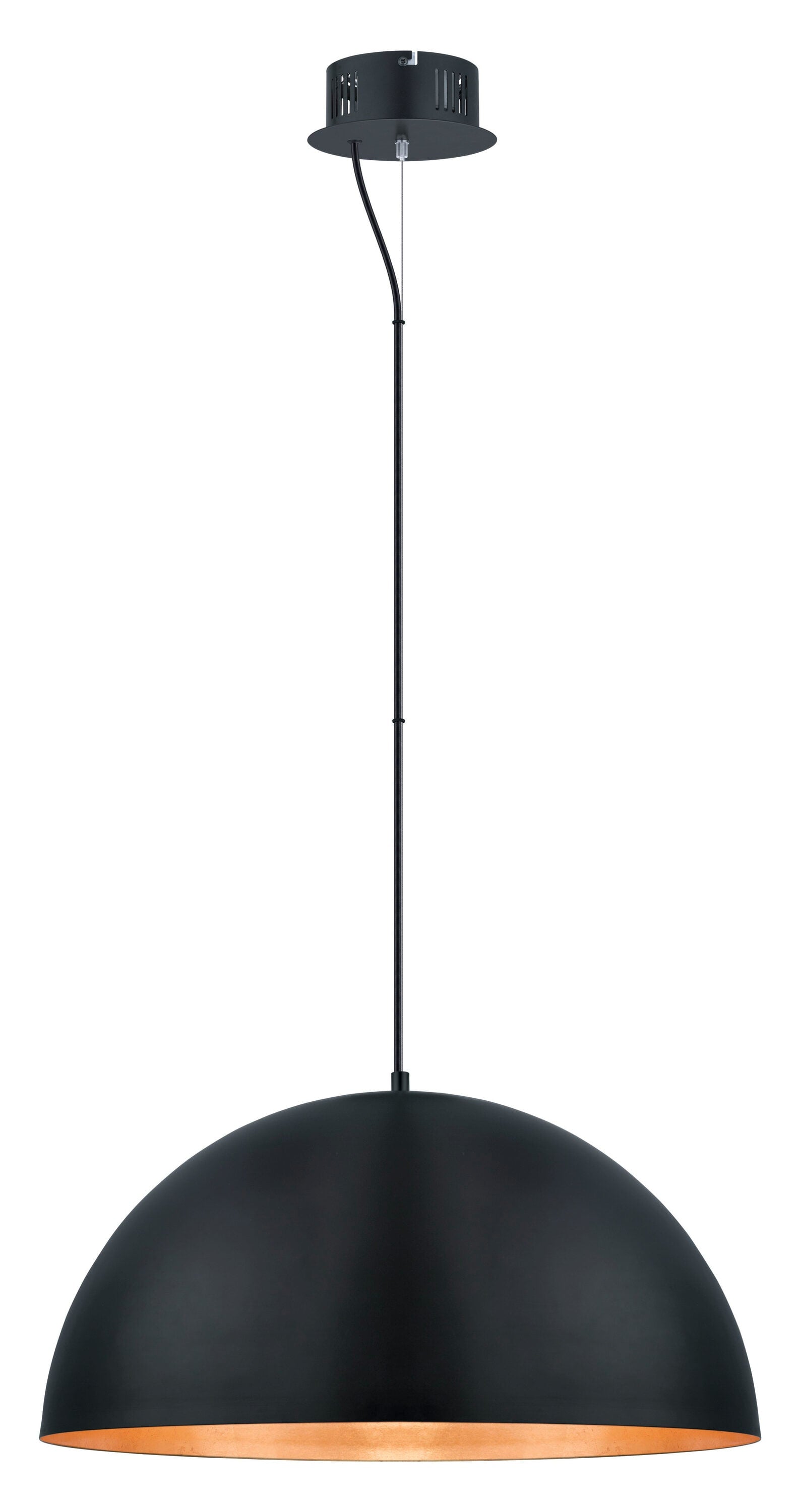 EGLO Gaetano 1 -Light Black/Gold Modern/contemporary Bowl Integrated LED Large Hanging Pendant light