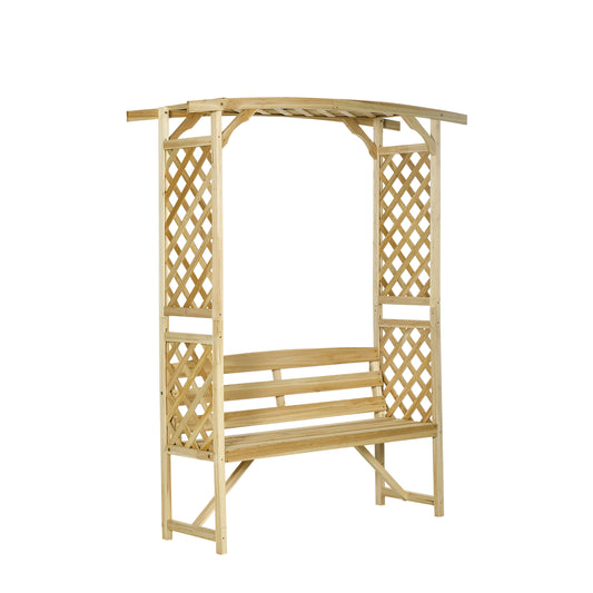 AHIOU HOME Downey 5.2-ft W x 6.5-ft H Flat Natural wood Garden Arbor
