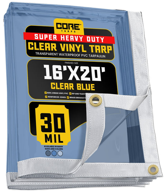 Core Tarps 16-ft x 20-ft Blue Commercial Vinyl 30-mil Tarp