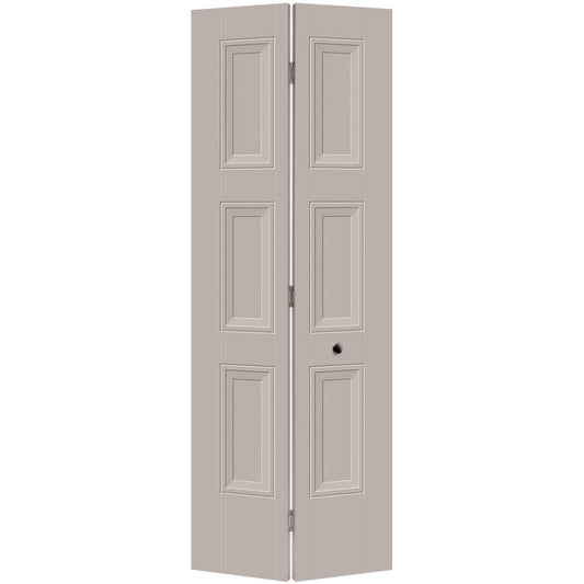 Masonite Livingston 30-in x 80-in Driftwood 3-panel square Smooth Hollow core Prefinished Molded composite Closet Bifold Door ( Hardware Included )