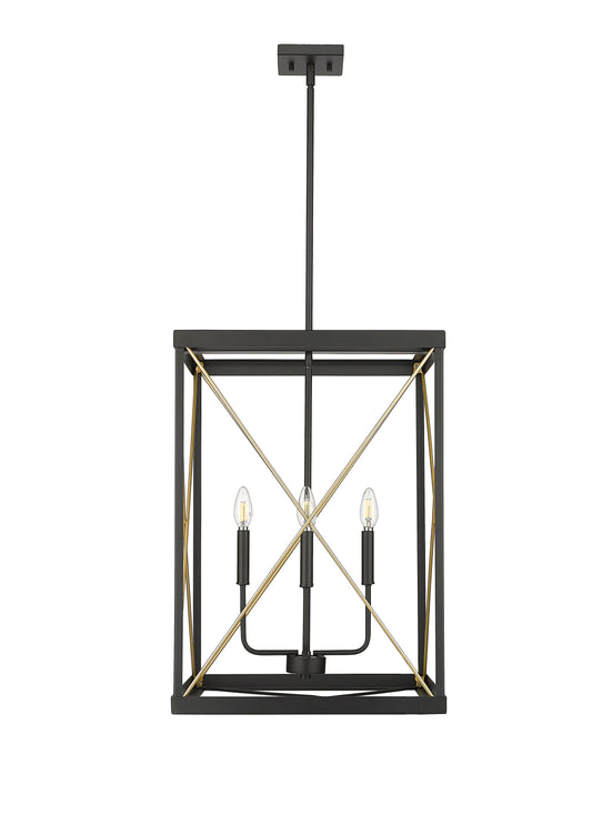 Millennium Lighting Terni 4 -Light Matte Black / Painted Modern Gold Modern/contemporary Square Large Hanging Pendant light