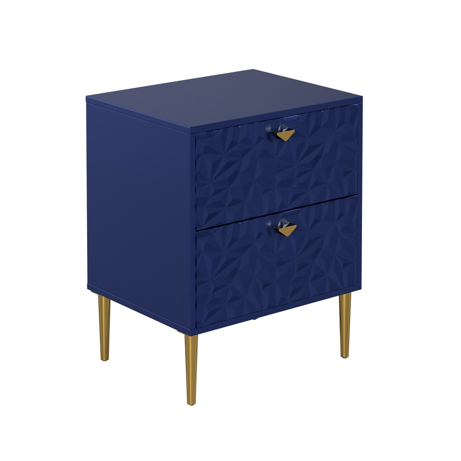 Mondawe Blue 2 -Drawer 19.69-in W x 24.41-in H Modern Nightstand